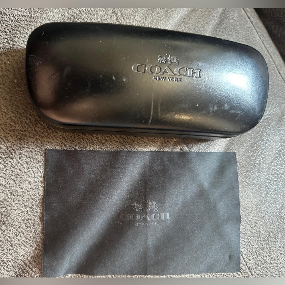 COACH Black Hard Shelled Case Glasses Sunglasses Embossed